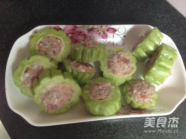 苦瓜酿肉的做法步骤:6