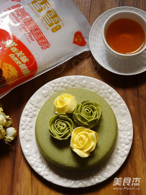 抹茶蒸蛋糕的做法步骤:19