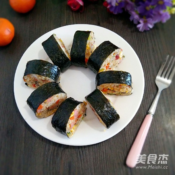 紫菜包炒饭的做法步骤:15