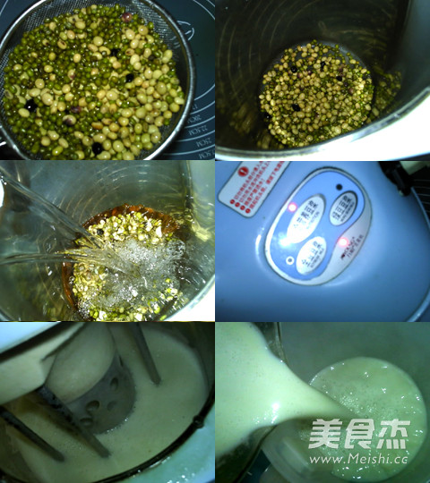 绿豆豆浆的做法步骤:2