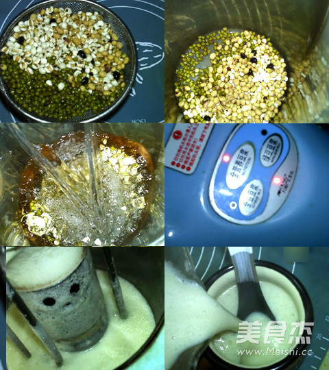 绿豆薏米豆浆的做法步骤：2