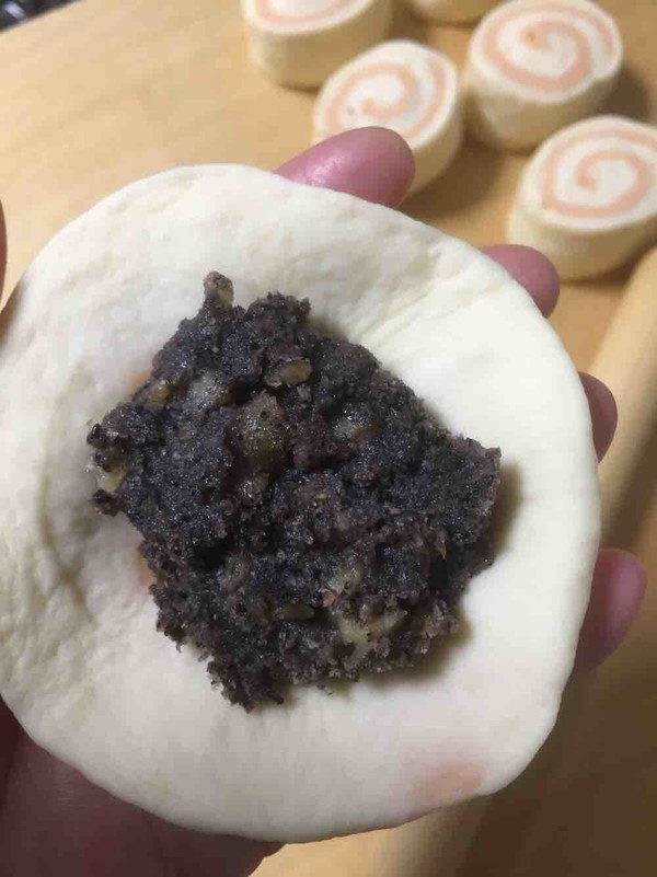芝麻豆沙馅包子的做法步骤:14