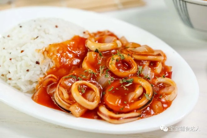 鱿鱼盖饭【宝宝辅食】的做法步骤：10