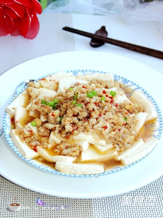 肉末蒸豆腐的做法步骤:11