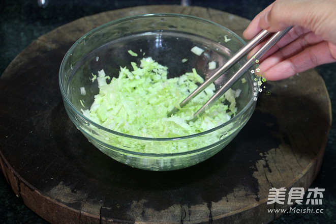 大白菜猪肉抱蛋锅贴的做法步骤:4