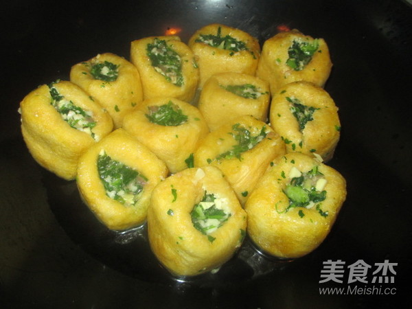 野菜冬笋嵌油豆腐的做法步骤:12