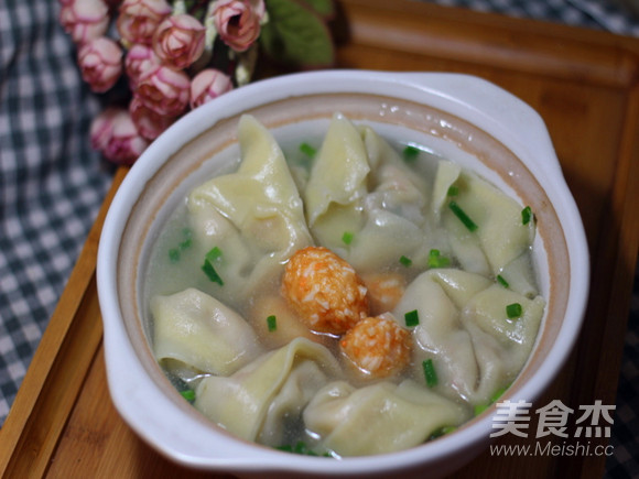 虾仁香菇大馄饨的做法步骤:17