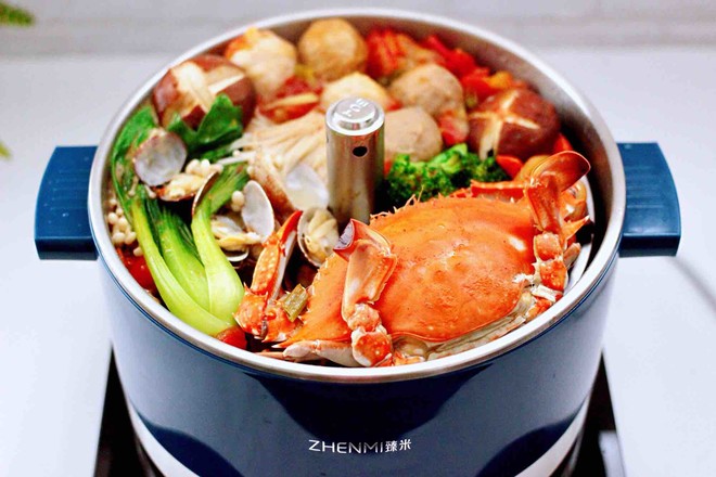 海鲜什锦时蔬火锅的做法步骤:17