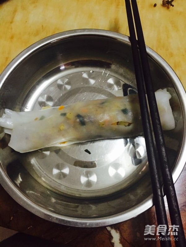 蒸馅猪肠粉的做法步骤:16