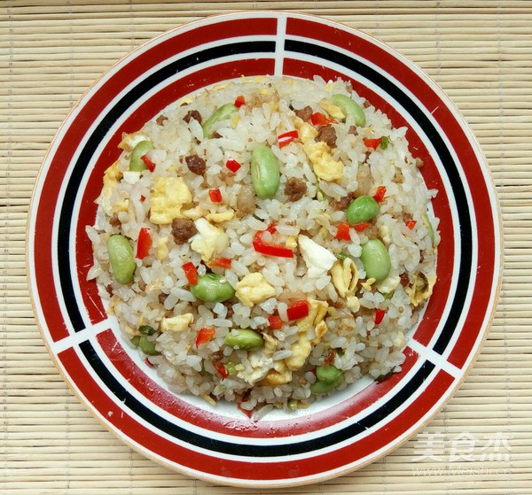 肉粒毛豆蛋炒饭的做法步骤：12