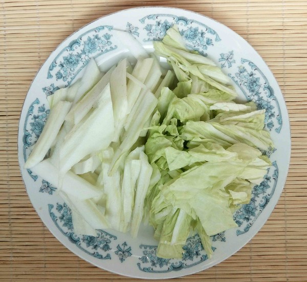 火腿白菜炒莜面的做法步骤:9