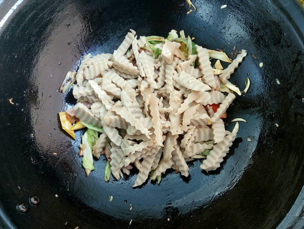 火腿白菜炒莜面的做法步骤:14