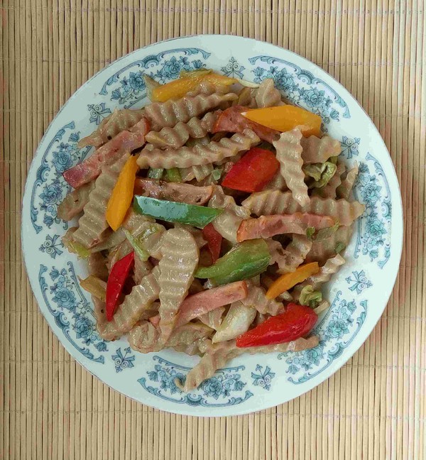 火腿白菜炒莜面的做法步骤:17