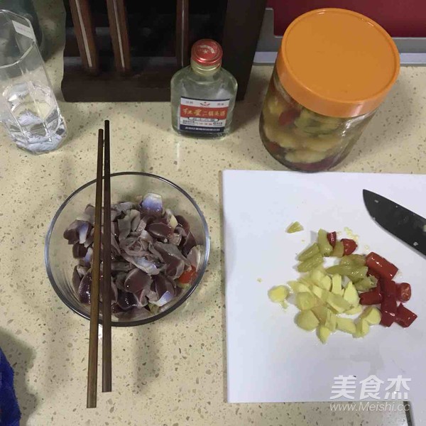 火爆鸡胗的做法步骤:6