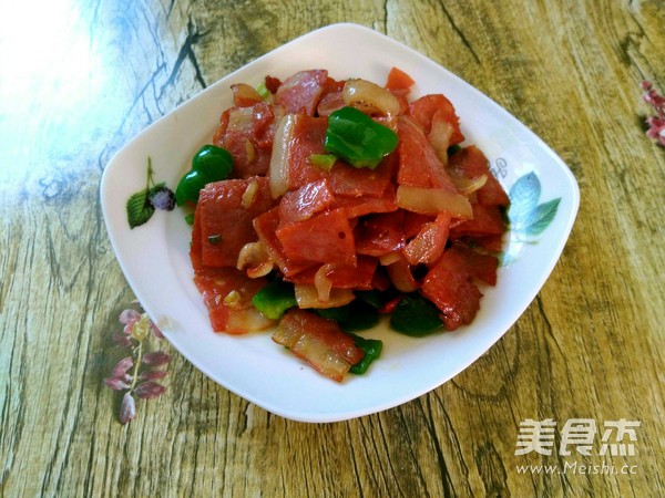 培根炒辣椒的做法步骤：8