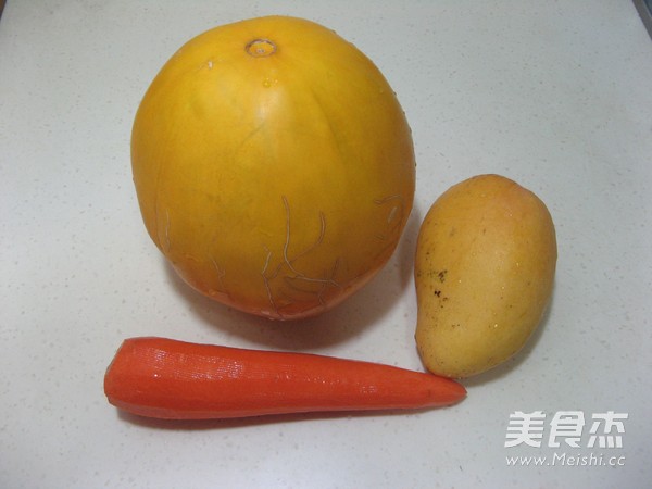 芒果金瓜胡萝卜汁的做法步骤：1
