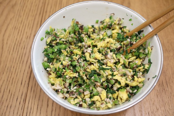 鸡蛋香菇油菜饺子的做法步骤：9