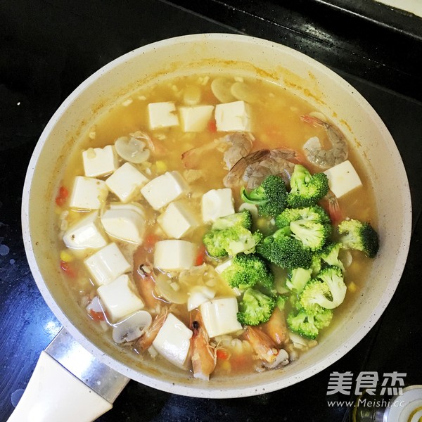 低脂缤纷豆腐虾（我的减肥食谱）的做法步骤：6