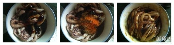 香炸鱿鱼须的做法步骤:2