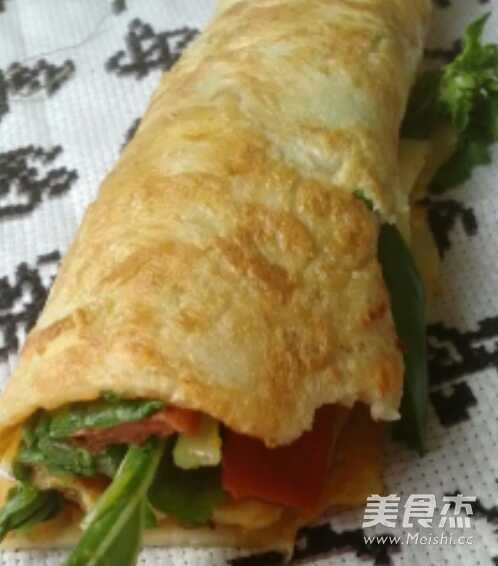 煎饼卷蔬菜的做法步骤:5