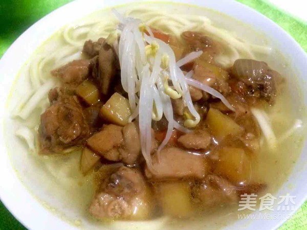 土豆烧鸡汤面的做法步骤：9