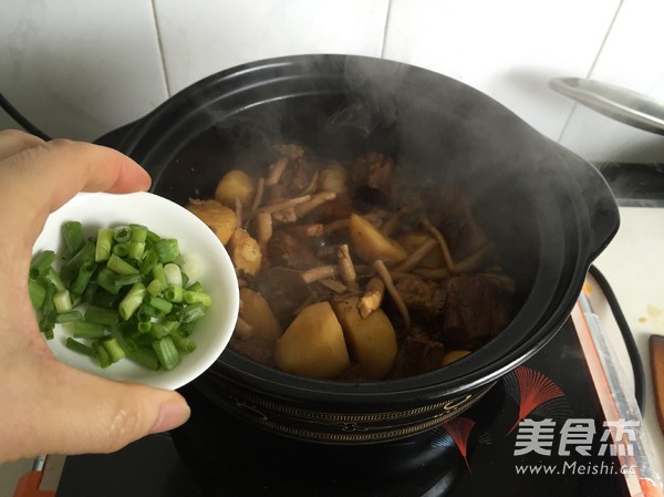 茶树菇土豆排骨煲的做法步骤:9