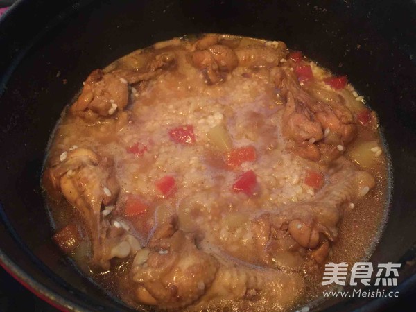 鸡腿、胡萝卜、土豆焖烩饭的做法步骤：4