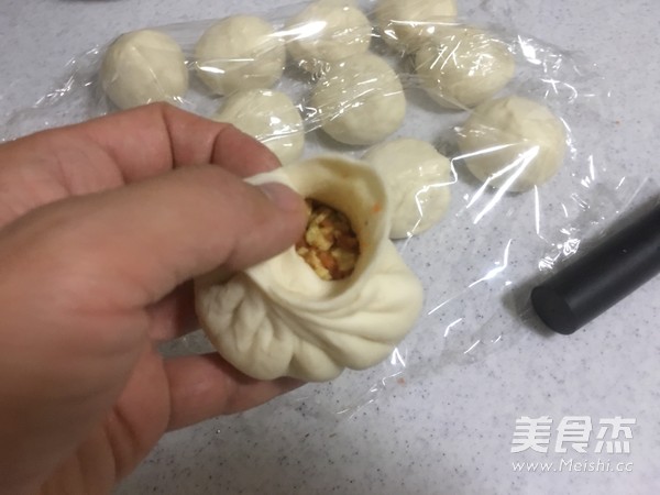 胡萝卜鸡蛋素包的做法步骤：12
