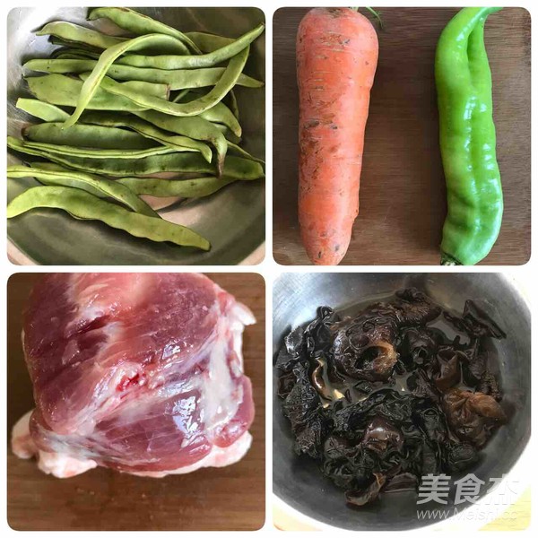 五花肉炒藊豆的做法步骤：1