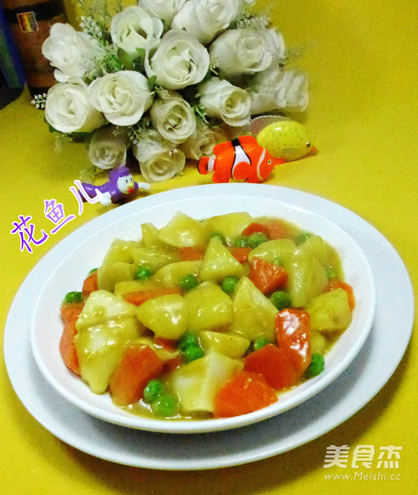 咖喱土豆年糕的做法步骤:9