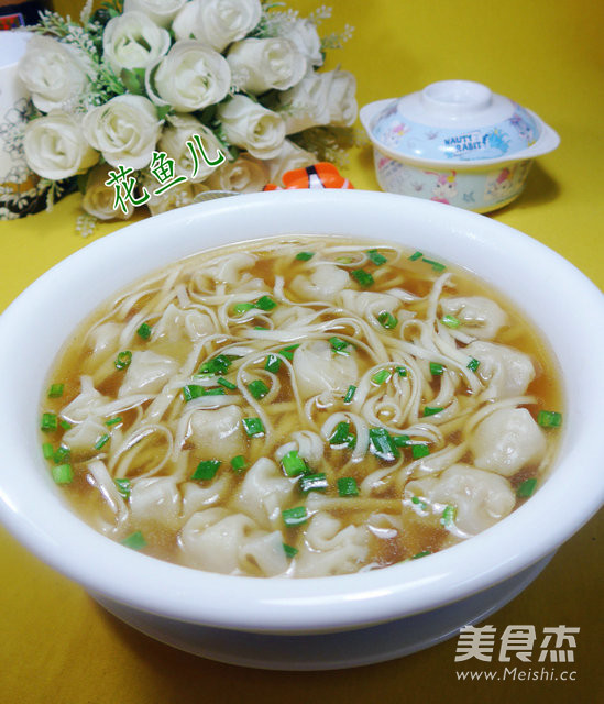 鲜虾小馄饨汤面的做法步骤：10