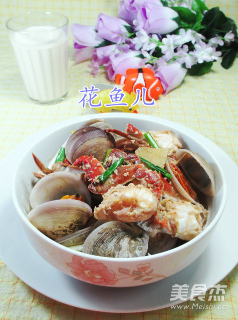 圆蛤煮螃蟹的做法步骤:12