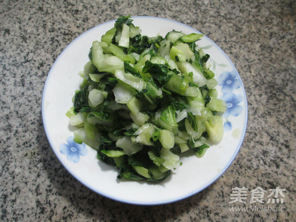 茭白炒手捏菜的做法步骤:7