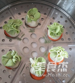 翡翠白菜蒸饺的做法步骤：12
