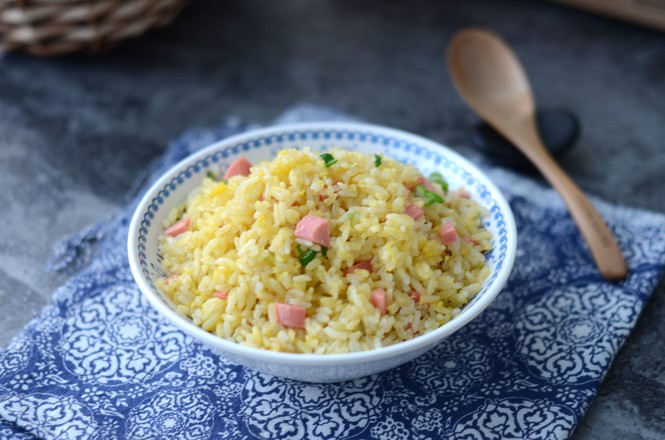 黄金蛋炒饭的做法步骤:6