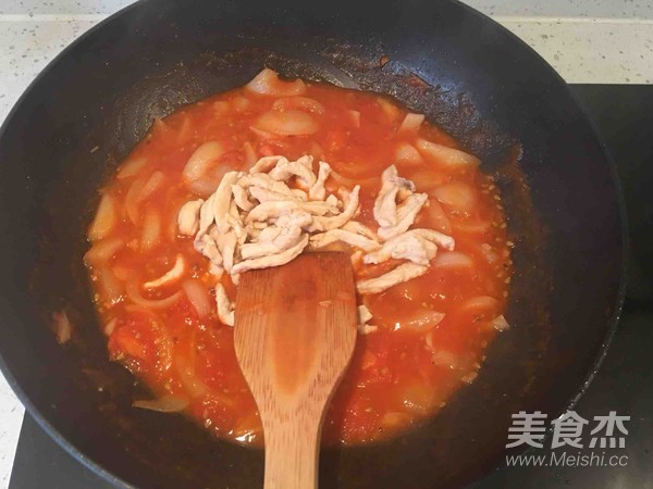 番茄鸡丝意大利面的做法步骤:13
