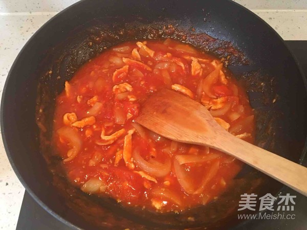 番茄鸡丝意大利面的做法步骤:15