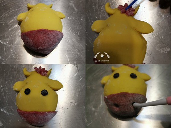 南瓜奶牛豆沙包的做法步骤：5