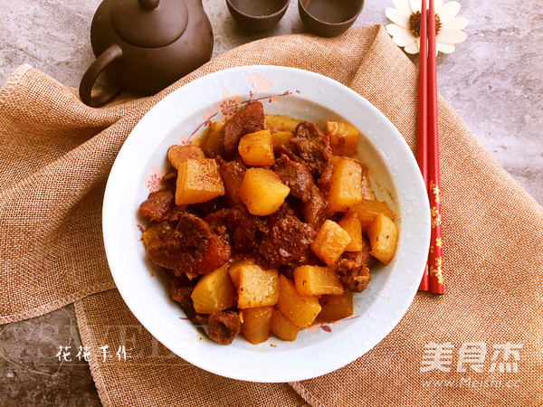 牛肉烧萝卜的做法步骤:7