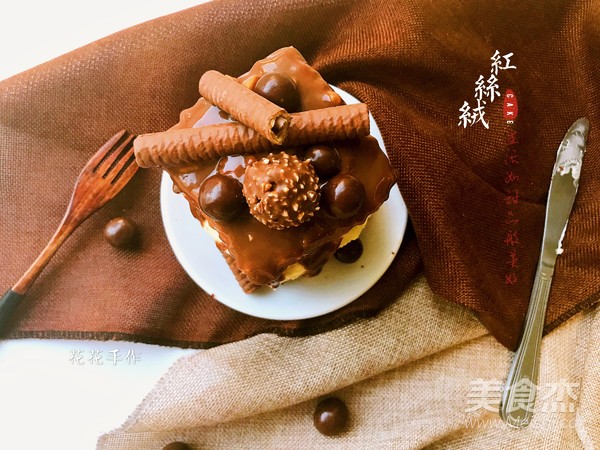 红丝绒巧克力淋面蛋糕的做法步骤:13
