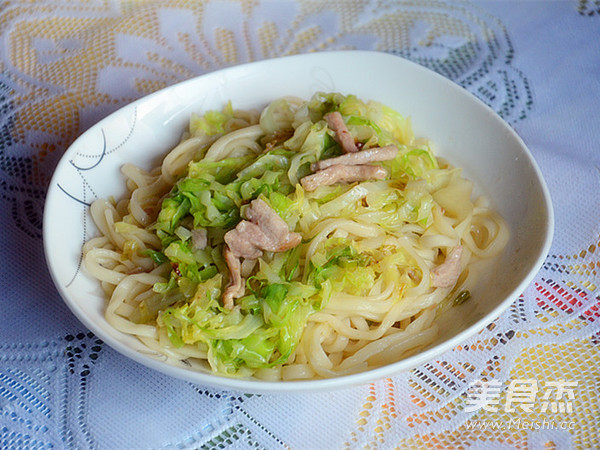 圆白菜肉丝炒面的做法步骤:15