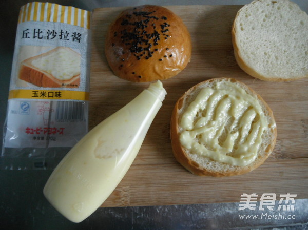 鸡蛋肉松汉堡的做法步骤:12