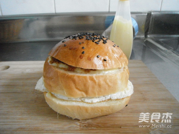 鸡蛋肉松汉堡的做法步骤:16