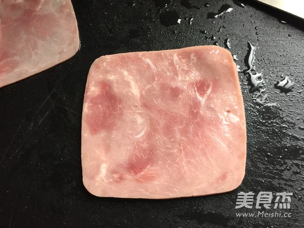蟹粉青菜火腿炒饭的做法步骤:3