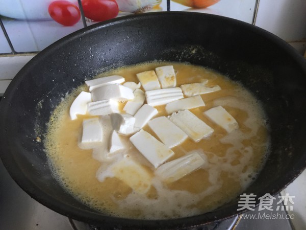 虾仁蛋黄豆腐的做法步骤：11