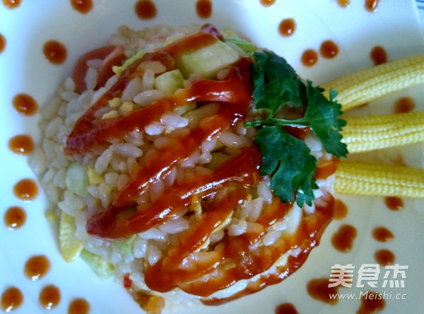 芥蓝炒饭的做法步骤:9