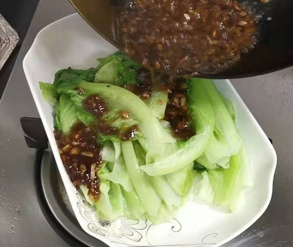 蚝油生菜的做法步骤:8