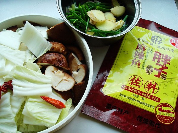 白菜香菇炖鱼的做法步骤:3