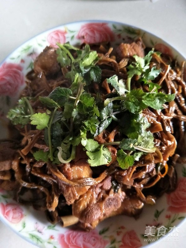 豆角干烧鸭腿的做法步骤:7