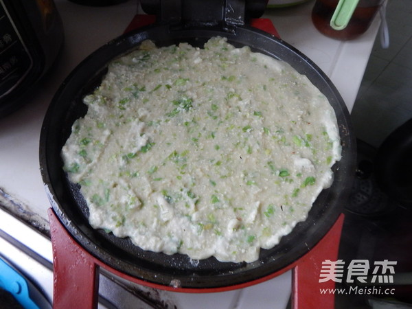 小白菜豆渣煎饼的做法步骤：11